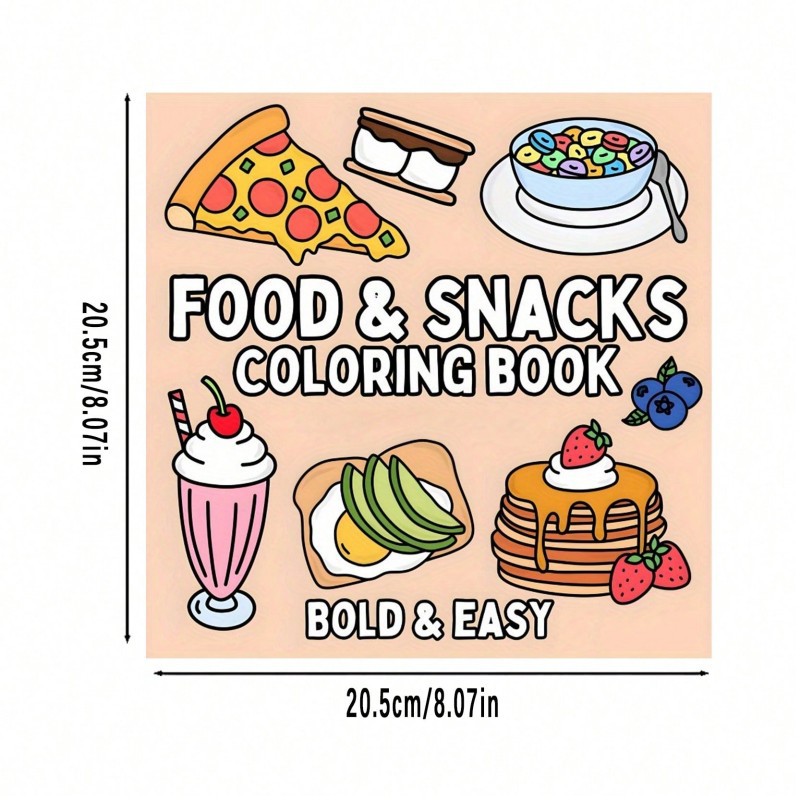 Food Snacks Drawing - Neues Malbuch mit Lebensmittel- und Snack-Motiven,