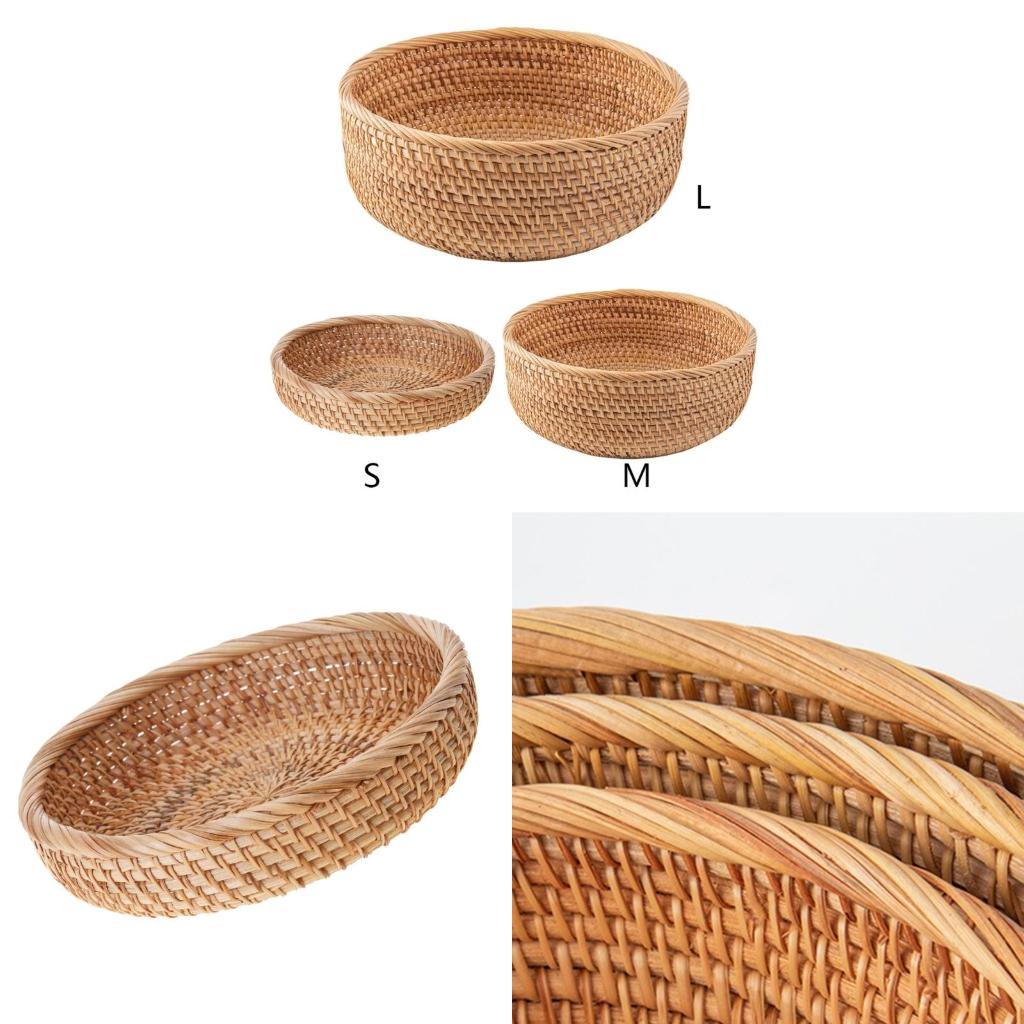 Quality Food Snacks - Handgefertigte Wohnzimmer-Snack-Obstschale, Gemüsekorb, Korbgeflecht, Picknick-Tablett, Lebensmittel