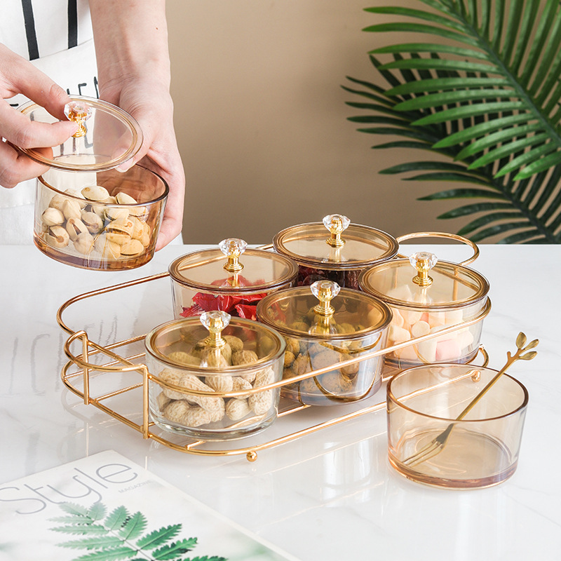 Food Platter Snacks - Nordische Obst-Dessert-Servierplatte, Glasschale mit Deckel, Party-Schüssel
