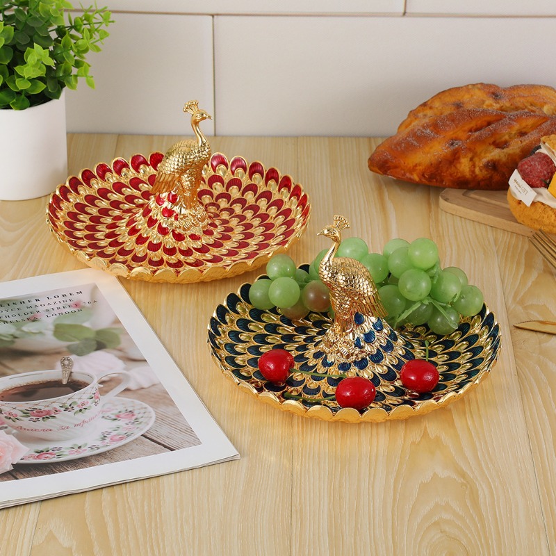 Food Platter Snacks - Pfauen-Fruchtschale, Palastbankett-Tischsnacks, Kuchen-Aufbewahrungsglas, Festliche Hochzeitsdekoration