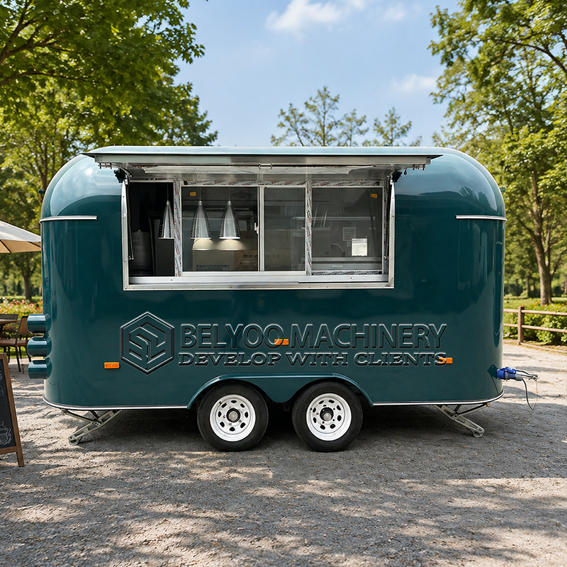 Food With Snacks - Belyoo Kommerzieller Food-Trailer Maßgefertigte Mobile Küche