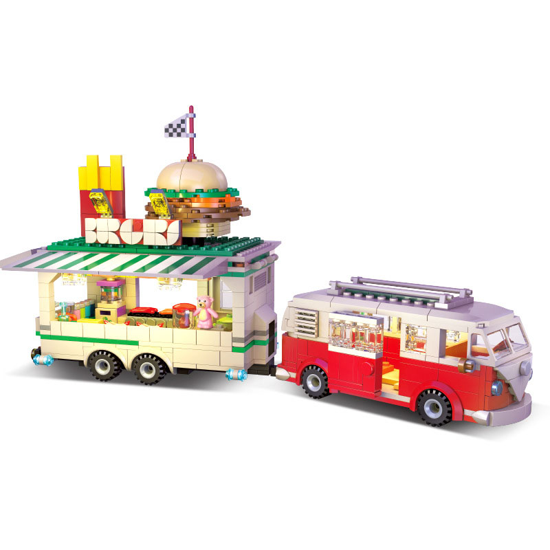 Food Snacks To Eat - Kreative Stadtansicht-Bausteine Das Auto T1 Mobiler