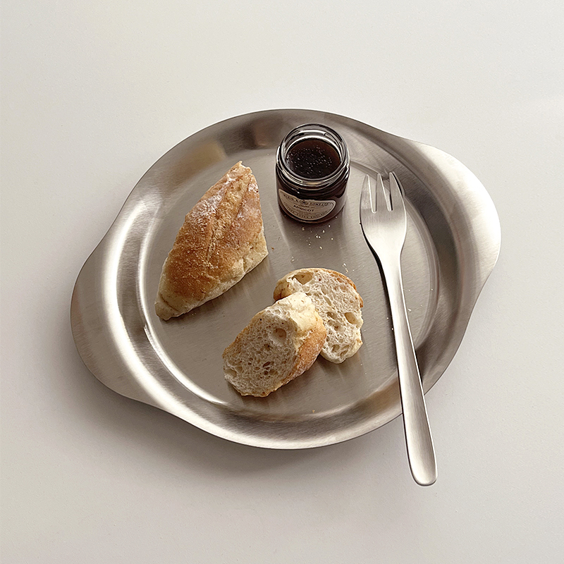 Food Snacks To Eat - Binaurale Teller aus Edelstahl 304, Servierteller