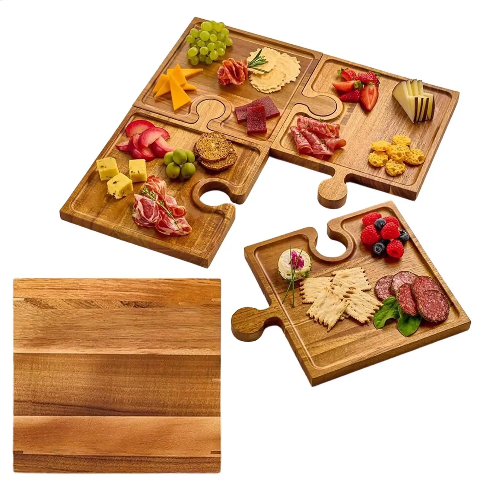 Food Platter Snacks - Puzzle-Food-Präsentationstablett, hölzernes Charcuterie-Brett, Snack-Serviertablett, Speiseplatte, Vorspeisenbrett