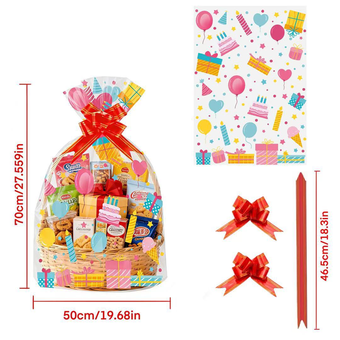 Snacks Food Gift Baskets - 20 Stück Geburtstags-Geschenktüten aus Transparentem OPP,