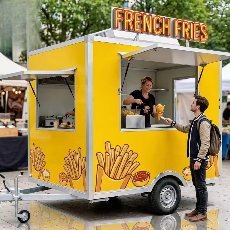 Food Snacks Easy - Mobiler Snack-Wagen mit Rädern Leicht Beweglicher