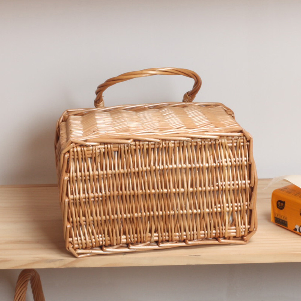 Snacks Food Gift Baskets - 1 Stück Weidenkorb, tragbarer gewebter Organizer