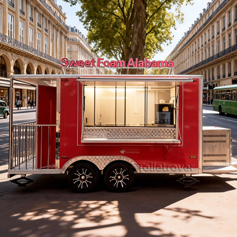 Quality Food Snacks - Hochwertiger Süßer Snack-Foodtruck mit Kurvenform für