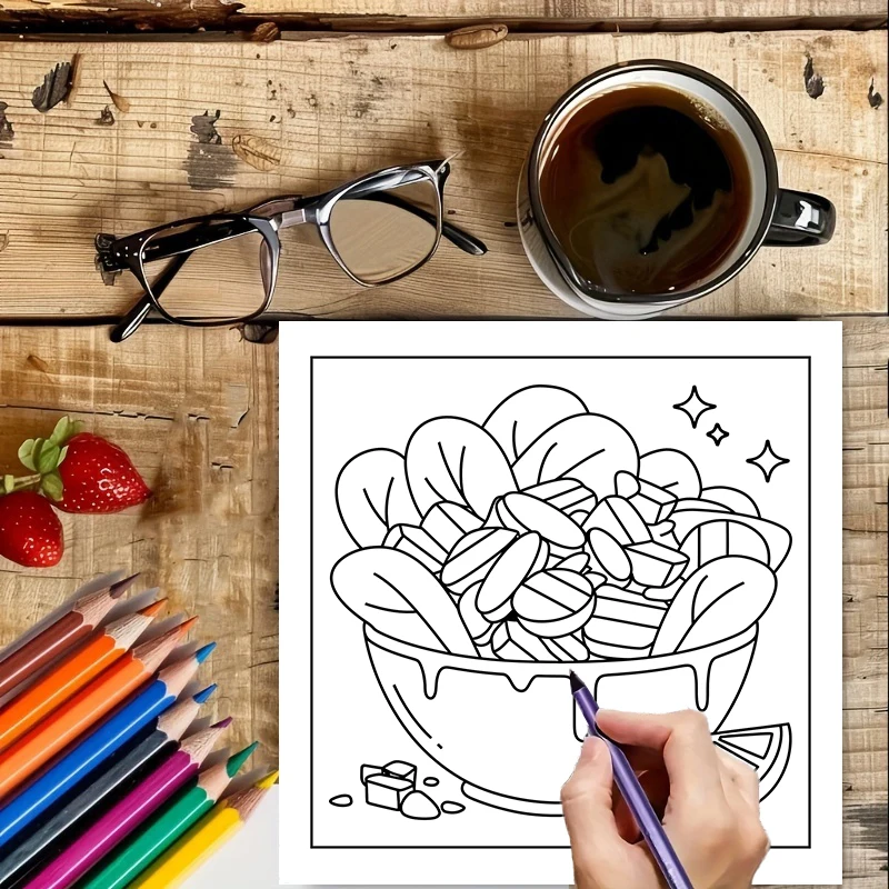 Einfaches Malbuch für Erwachse – Food Snacks Drawing Bewertung und Preis