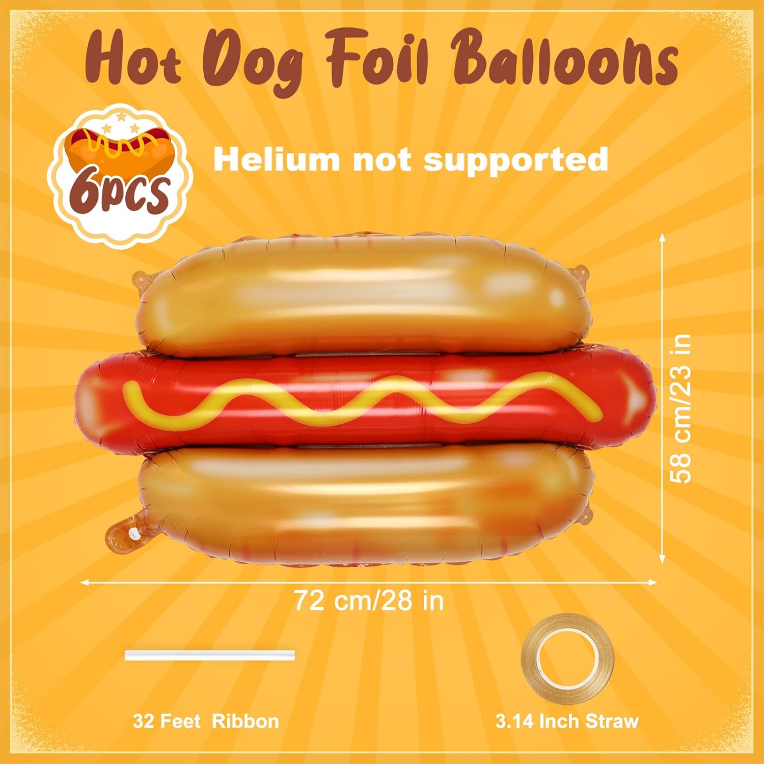 6 Stück Riesige Hot Dog Ballon – Food Giant Snacks Bewertung und Preis
