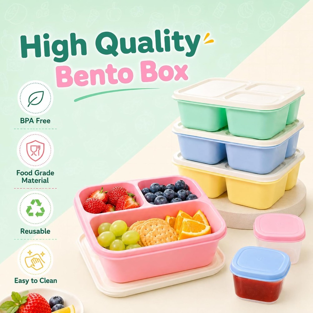 3-Fach Bento-Box Snackbehälter – Food Snacks To Eat Bewertung und Preis