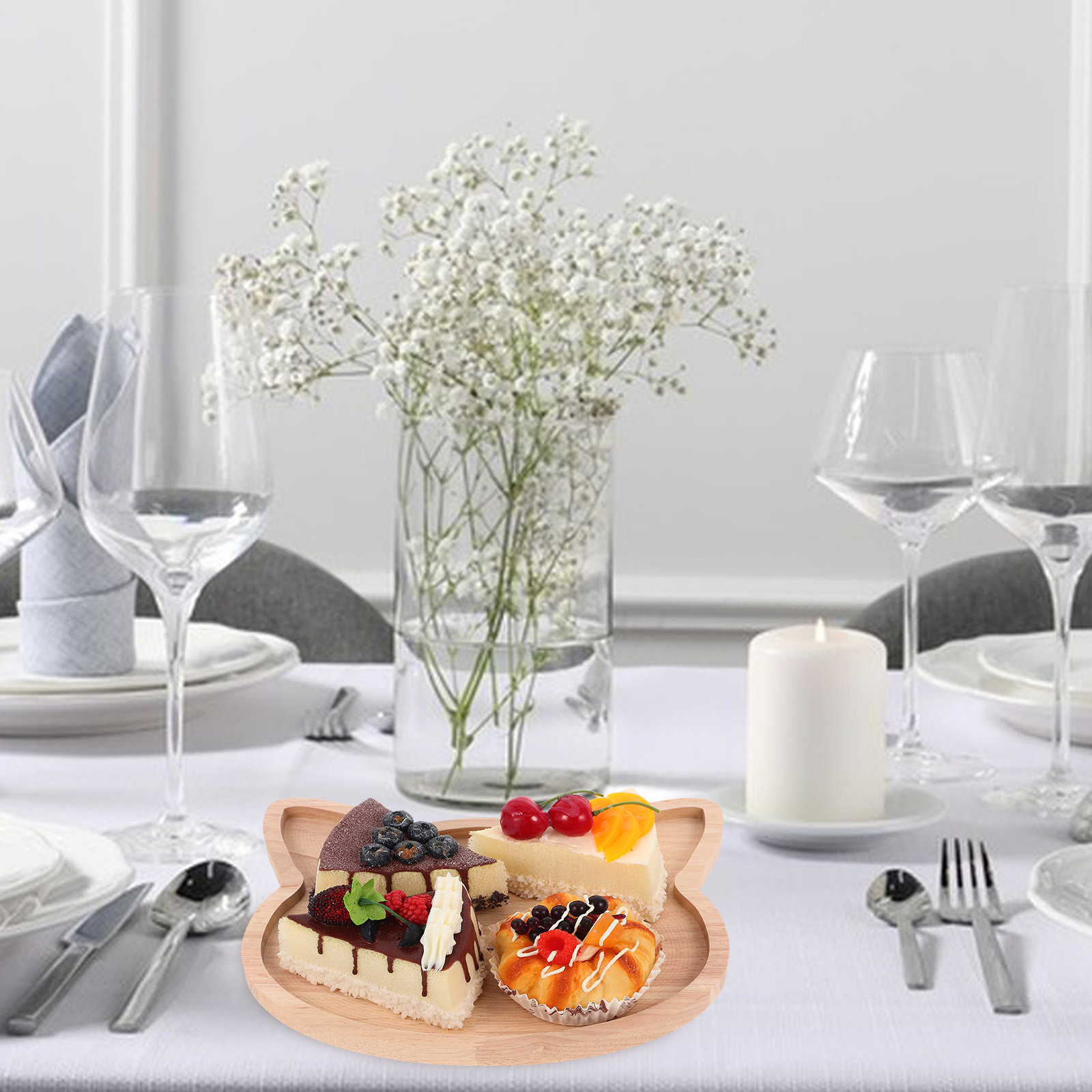 Katzenkopfförmige Holz-Servier – Food Platter Snacks Bewertung und Preis