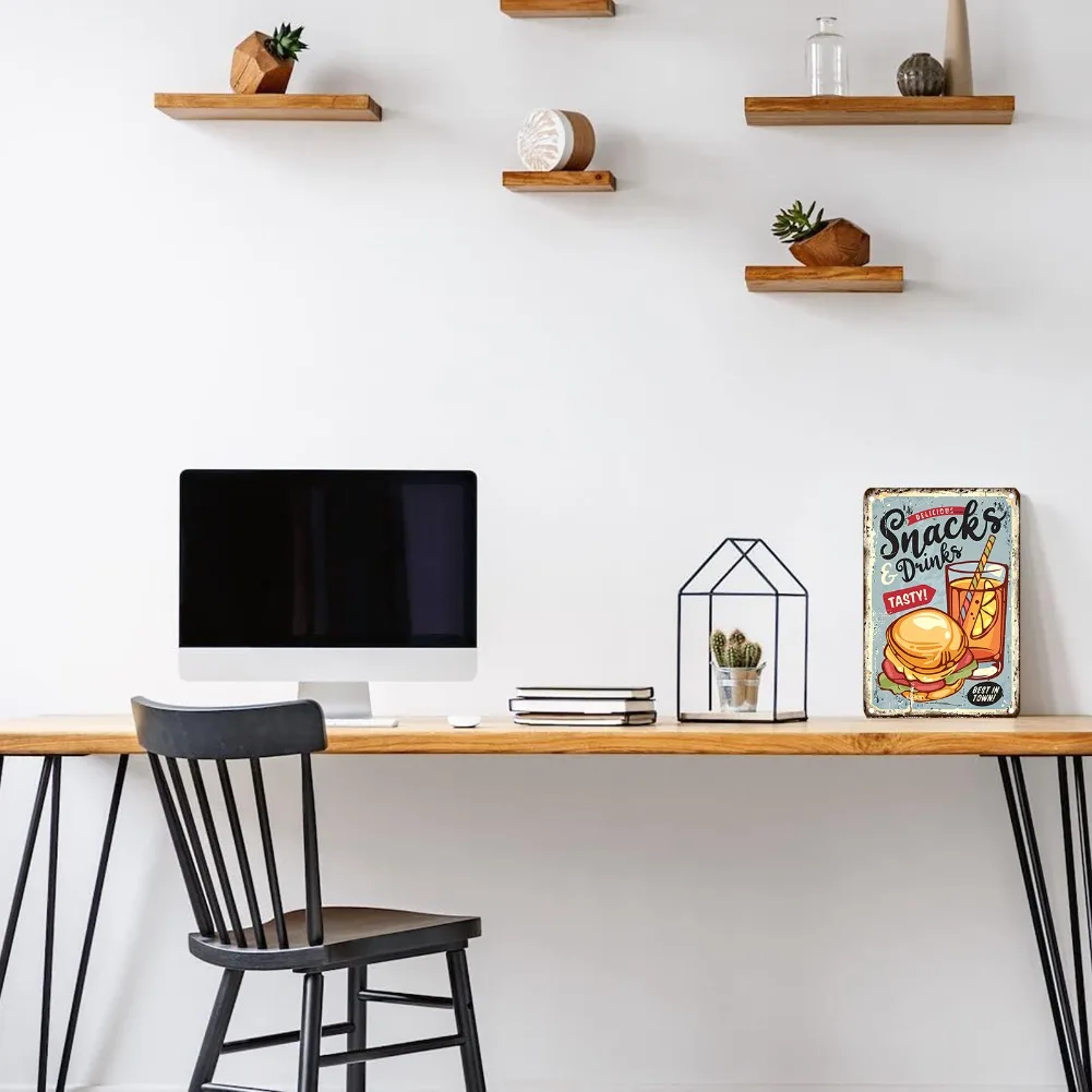 Vintage-Metallschild für Leben – Food Snacks Easy Bewertung und Preis